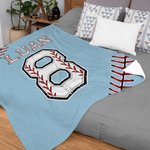 Personalized Multicolor Baseball Design Soft Throw Blanket with Name and Number Sports Theme Home Decor Birthday Team Gift for Baseball Lovers