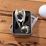 Personalized Golf Divot Repair Tool Magnetic Hat Clip Set with Photo Ball Marker and Box Golf Accessories Birthday Sports Gift for Golf Players