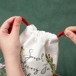 Personalised Cartoon Character Holly Wreath Special Delivery Christmas Stockings Gift Bag with Name Birthday Christmas Gift for Family Kids