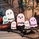 Ornamento da scrivania personalizzato multicolore con nome di fantasma Halloween Regalo per la famiglia