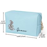 Personalized Birth Flower Design Leather Makeup Bag with Name Portable Travel Essentials Birthday Gift for Women