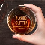 Personalised I Mean Happy Retirement 10oz Whiskey Glass with Engraved Text Funny Retirement Birthday Gift for Family Friends