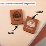 Signet Magnétique en Cuir Personnalisé avec Nom Design de Livre Accessoire à l'École au Bureau Cadeau Anniversaire pour Amoureux de Lecture