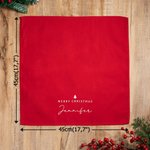 Personalisierte Burgunderrote Wiederverwendbare Tisch Serviette mit Namen „Merry Christmas“ Text 100% Baumwolle Weihnachten Geschenk für Familie