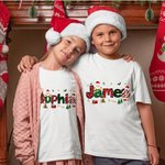 Personalized Lovely Christmas Family Matching T-shirt Sweatshirt Baby Bodysuit with Name Garment Merry Christmas Gift for Family