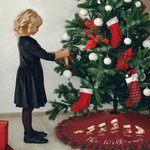 Jupe de sapin de Noël personnalisée Père Noël Style Elk avec noms Fête de Noël Décoration de la maison Cadeau d'hiver pour la famille