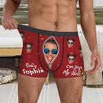 Personalized Jingle My Bells Face Photo Boxer Brief with Name Funny Quote Men's Underwear Valentine's Day Christmas Gift for Him