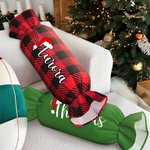 Personalizzato multicolore cappello di Babbo Natale nome forma Candy morbido cuscino copertina inserto Set Home Decor regalo di Natale per la famiglia