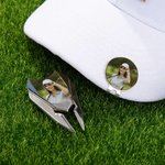 Personalized Golf Divot Repair Tool Magnetic Hat Clip Set with Photo Ball Marker and Box Golf Accessories Birthday Sports Gift for Golf Players