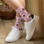 Personalized Red Heart Multi-color Couple Sister Photo Portrait Socks with Name Anniversary Valentine's Day Gift for her him Friends BFF