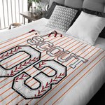 Personalized Multicolor Baseball Design Soft Throw Blanket with Name and Number Sports Theme Home Decor Birthday Team Gift for Baseball Lovers