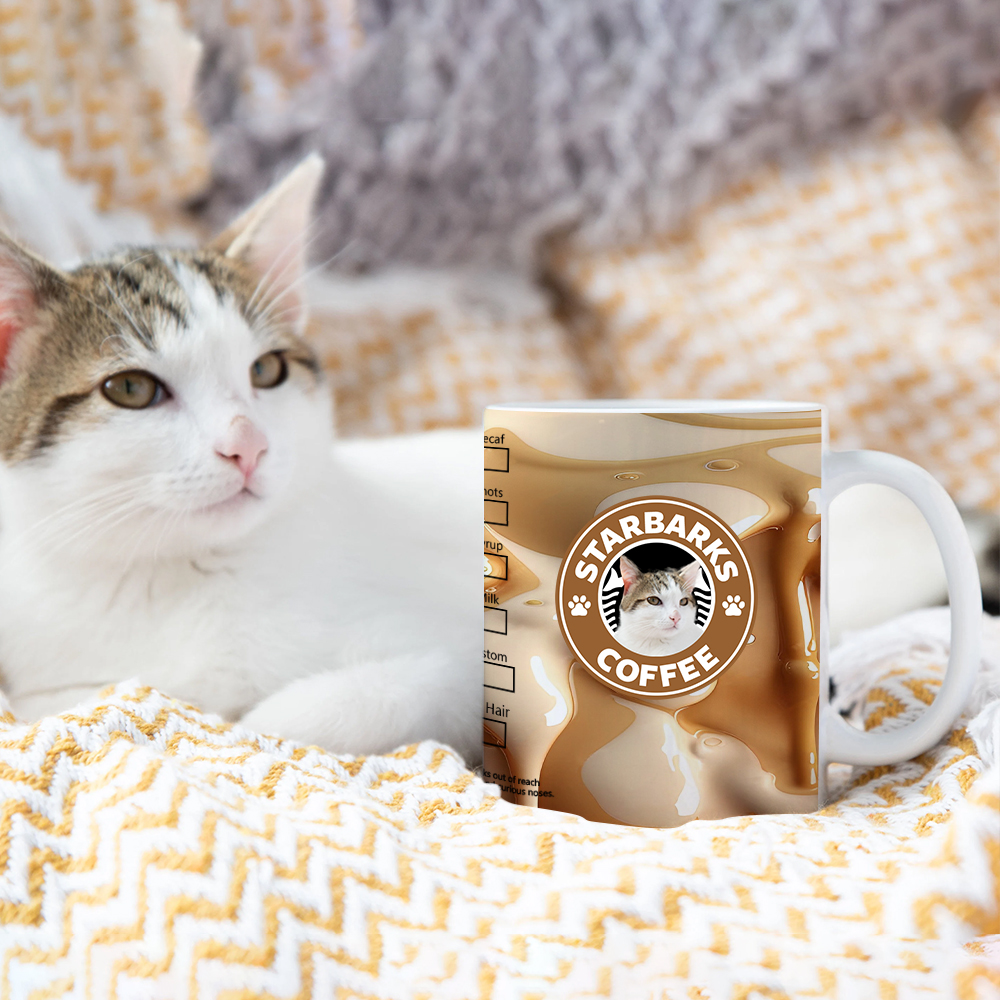 Tasse en céramique 11oz avec photo et nom de l'animal Cadeau d'anniversaire pour les amoureux des chiens, des chats et des animaux de compagnie