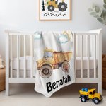 Gepersonaliseerde Cartoon Engineering Voertuig Zachte Throw Deken met Naam Home Decor Verjaardagscadeau voor kinderen Engineering Car Enthousiast
