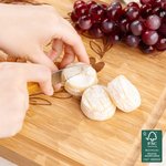 Planche à découper pour charcuterie en bambou FSC avec nom, date et jus de fruit Cadeau de pendaison de crémaillère pour couple