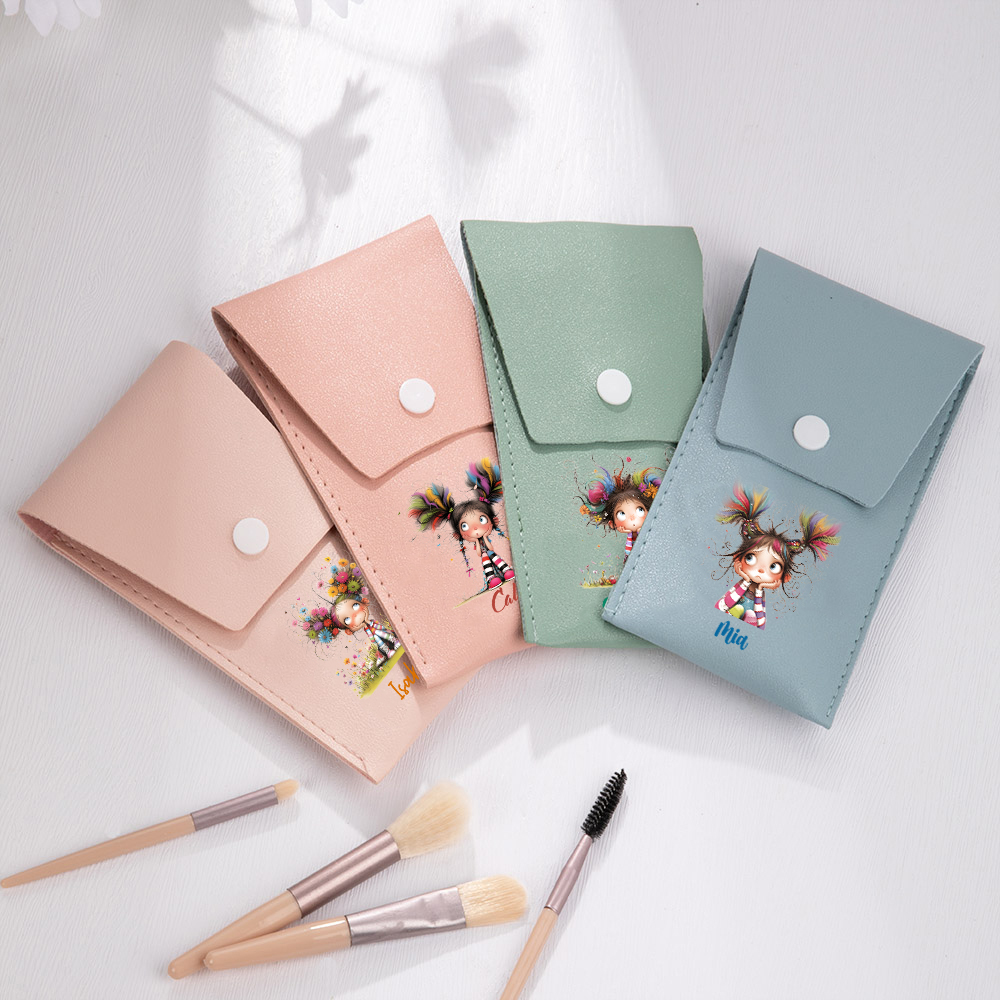 Trousse de Pinceaux de Maquillage Personnalisée avec Nom et 8 Pinceaux de Maquillage Cadeau d'Anniversaire pour Femme Fille