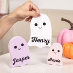 Ornamento da scrivania personalizzato multicolore con nome di fantasma Halloween Regalo per la famiglia