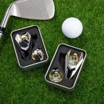 Personalized Golf Divot Repair Tool Magnetic Hat Clip Set with Photo Ball Marker and Box Golf Accessories Birthday Sports Gift for Golf Players