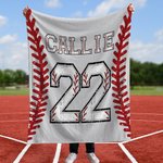 Personalized Multicolor Baseball Design Soft Throw Blanket with Name and Number Sports Theme Home Decor Birthday Team Gift for Baseball Lovers