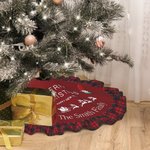 Jupe de sapin de Noël personnalisée Père Noël Style Elk avec noms Fête de Noël Décoration de la maison Cadeau d'hiver pour la famille