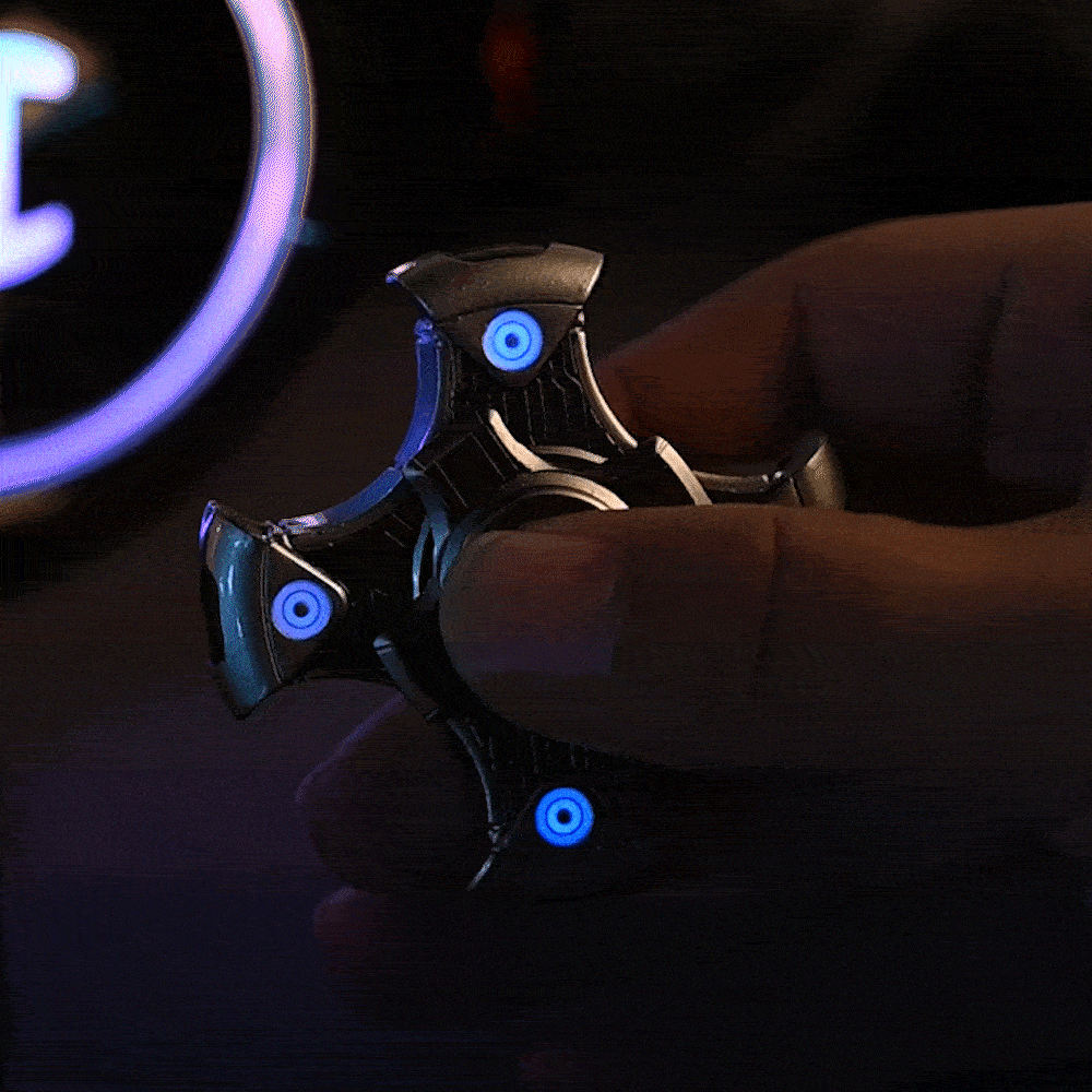 Cadeau d'anniversaire personnalisé pour les fans de technologie du futur : outil sensoriel gyroscopique lumineux à rotation mécanique avec initiales d