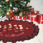 Jupe de sapin de Noël personnalisée Père Noël Style Elk avec noms Fête de Noël Décoration de la maison Cadeau d'hiver pour la famille