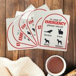 Henkilökohtainen Hätätilanteessa Pet Inside Rescue Vedenpitävä Vinyyli tarra 1-6 Pet siluetteja ja nimet Housewarming lahja lemmikkieläinten omistajille