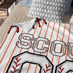 Personalized Multicolor Baseball Design Soft Throw Blanket with Name and Number Sports Theme Home Decor Birthday Team Gift for Baseball Lovers