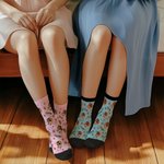 Personalized Red Heart Multi-color Couple Sister Photo Portrait Socks with Name Anniversary Valentine's Day Gift for her him Friends BFF