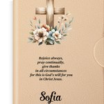 Personalized Floral Cross Bible Verse Name A5 Leather Church Prayer Notebook Wooden Pen Set with 100 Lined Pages Christmas Gift for Women Christian
