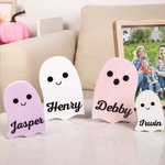 Ornamento da scrivania personalizzato multicolore con nome di fantasma Halloween Regalo per la famiglia
