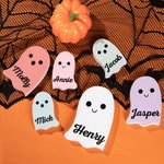 Ornamento da scrivania personalizzato multicolore con nome di fantasma Halloween Regalo per la famiglia