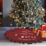 Jupe de sapin de Noël personnalisée Père Noël Style Elk avec noms Fête de Noël Décoration de la maison Cadeau d'hiver pour la famille