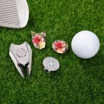 Personalized Golf Divot Repair Tool Magnetic Hat Clip Set with Photo Ball Marker and Box Golf Accessories Birthday Sports Gift for Golf Players