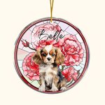 Personalized Pet Portrait Stained Glass Suncatcher Ornament Christmas Ornament Christmas Memorial Gift for Pet Lovers