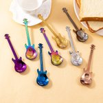 Personalisierter Mehrfarbiger Bass Löffel mit Namen Gravur Küchen Lustiges Geburtstag Geschenk für Bassisten Musikliebhaber