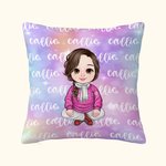 Taie d'oreiller personnalisée en forme de dessin animé de fille avec nom de sirène Cadeau d'anniversaire et de Noël pour fille