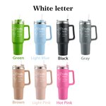 Personalized Birth Flower Name Definition 40oz Insulated Tumbler with Text and Straw Birthday Gift for Women