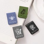 Personalized Floral Butterfly Insect Magnetic PU Leather Bookmark Clip with Name School Office Stationary Supplies Birthday Gift for Bookworms