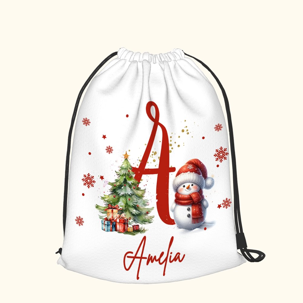 Sac à cadeaux personnalisé avec initiales et nom pour les fêtes de fin d'année Cadeau pour la famille et les enfants