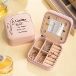 Coffret à bijoux portable personnalisé avec nom et fleur de naissance Cadeau d'anniversaire de fête des mères Cadeau d'enterrement de vie de jeune fil