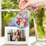 Personalized Pet Portrait Stained Glass Suncatcher Ornament Christmas Ornament Christmas Memorial Gift for Pet Lovers