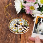 Personalized Pet Portrait Stained Glass Suncatcher Ornament Christmas Ornament Christmas Memorial Gift for Pet Lovers