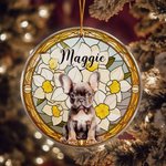 Personalized Pet Portrait Stained Glass Suncatcher Ornament Christmas Ornament Christmas Memorial Gift for Pet Lovers