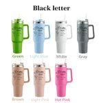 Personalized Birth Flower Name Definition 40oz Insulated Tumbler with Text and Straw Birthday Gift for Women