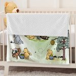Personalized Classic Winnie the Pooh Illustration Soft Throw Blanket with Name Nusery Decor Birthday Baby Shower Gift for Newborns Boys Girls