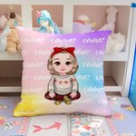 Taie d'oreiller personnalisée en forme de dessin animé de fille avec nom de sirène Cadeau d'anniversaire et de Noël pour fille