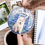 Personalized Pet Portrait Stained Glass Suncatcher Ornament Christmas Ornament Christmas Memorial Gift for Pet Lovers