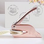 Tampon de gaufrage personnalisé Bookish Flower Cute Reading Cat Library Tampon de gaufrage manuel avec nom Anniversaire Book Club Cadeau pour les rats de bibliothèque