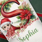 Personalizzato floreale iniziale Cartoon Character Christmas Stocking Gift Bag con nome e coulisse riutilizzabile Merry Christmas Gift per la famiglia