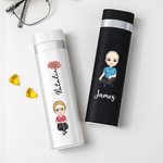Personalised Cartoon Character Birth Flower Push-pull Food-grade Weekly Pill Organizer Box with Name Get Well Soon Birthday Gift for Family Friends